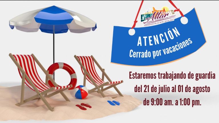 CERRADO POR VACACIONES