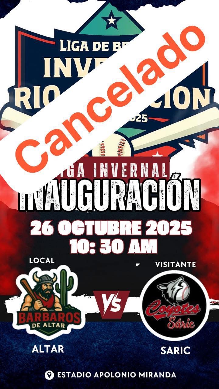 CANCELADA INAUGURACIÓN
