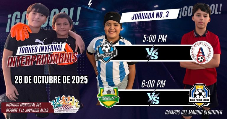 JORNADA No. 3 TORNEO DE FÚTBOL DE INVIERNO