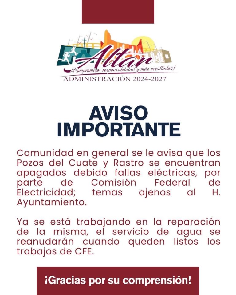 AVISO IMPORTANTE
