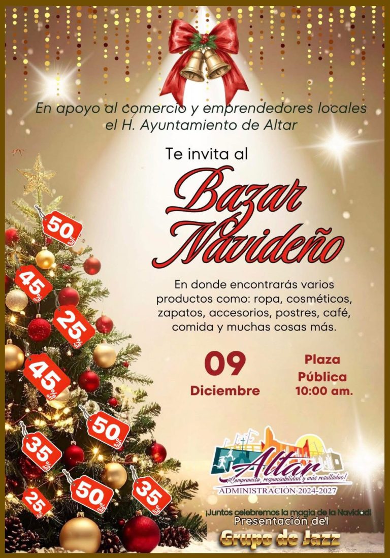 🌲✨¡HOY GRAN BAZAR NAVIDEÑO EN LA PLAZA PÚBLICA!