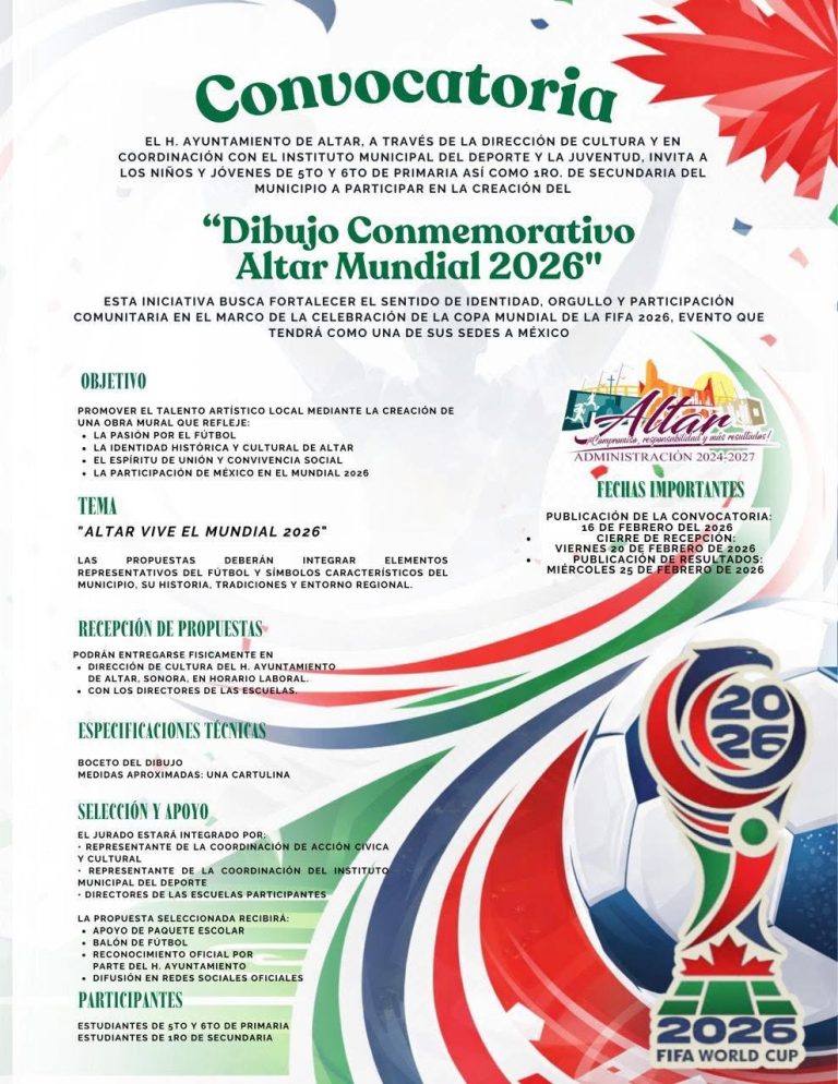 CONVOCATORIA “DIBUJO CONMEMORATIVO ALTAR MUNDIAL 2026”