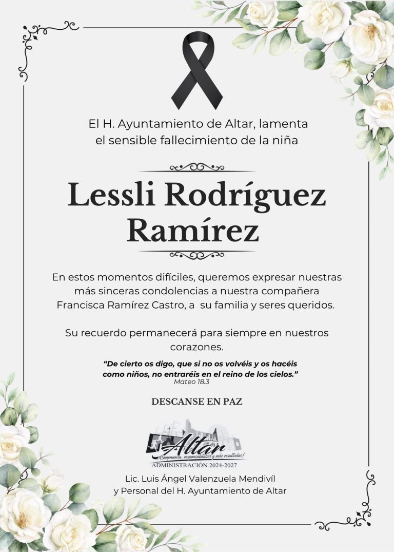 D.E.P.  LESSLI RODRÍGUEZ RAMÍREZ